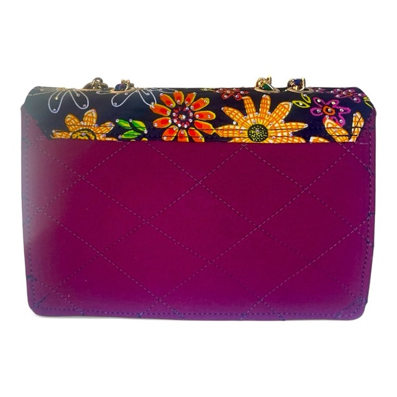 Floral Quilted Chain Shoulder Bag – Boho Chic Statement Purse - Picture 3 of 4